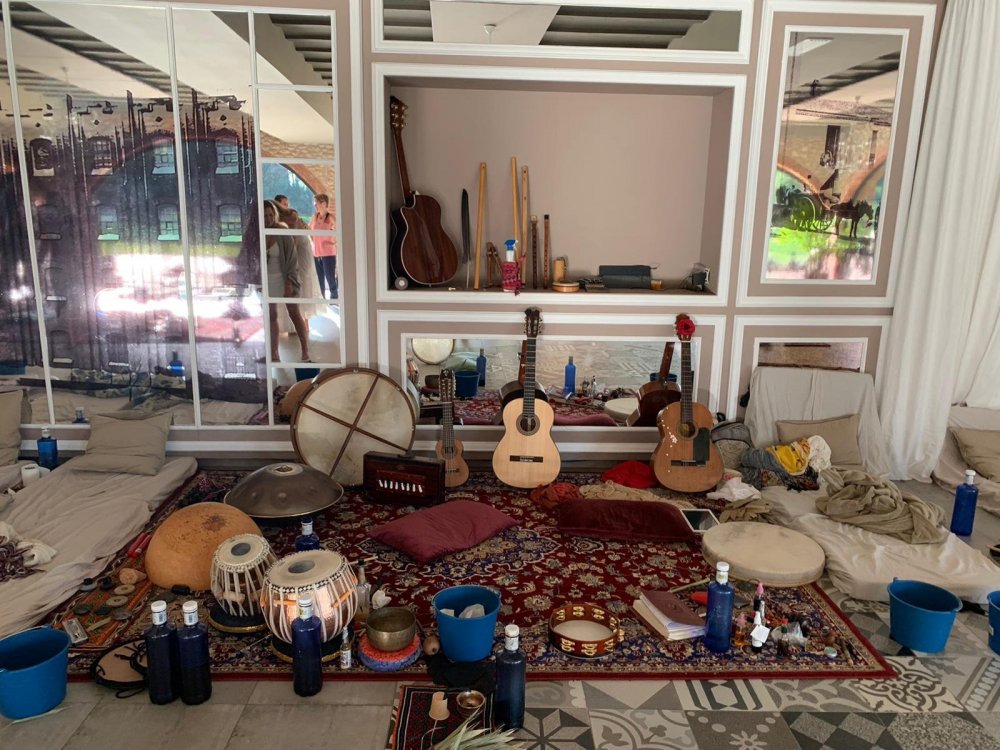 The ayahuasca ceremony area of the shamans in the morning